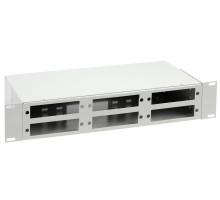 Кросс-панель ITK, 2HU, портов: 48  невыдвижная, прямая, цвет: серый, без планок