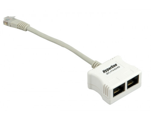 Разветвитель Hyperline SPL, 2x RJ45, кат. 5е, цвет: белый, (SPL-YT4-E2-E2)