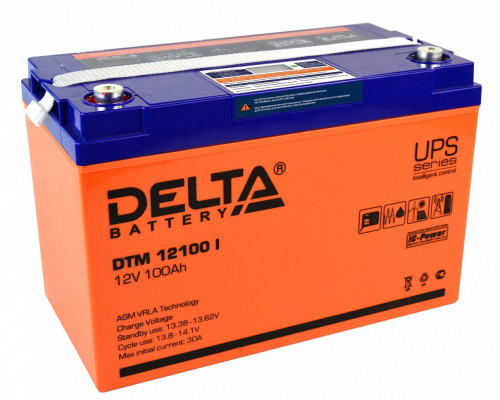Аккумулятор для ИБП Delta Battery DTM I, 222х173х333 мм (ВхШхГ),  свинцово-кислотные,  12V/100 Ач, цвет: оранжевый, (DTM 12100 I)