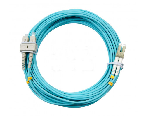 Комм. шнур оптический Hyperline, Duplex LC/SC, OM3 50/125, LSZH, 50м, Ø 2мм, цвет: голубой