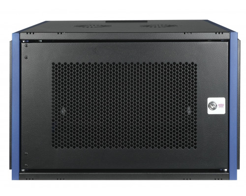 Шкаф телекоммуникационный настенный Datarex, 19", 7U, 268х600х600 мм (ВхШхГ), дверь: перфорация, разборный, цвет: чёрный