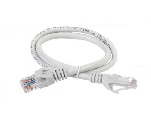 Шнур комм. ITK, кат. 5е, неэкр., U/UTP, RJ45/RJ45, LSZH, 10м, серый