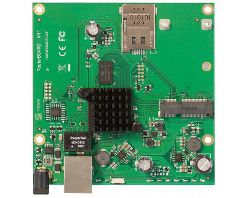 Маршрутизатор Mikrotik, портов: 1, 105х110 мм (ШхГ), бескорпусный, RBM11G