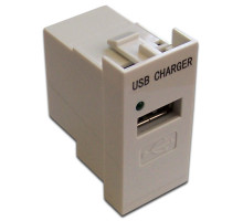Розетка в сборе Lanmaster, 1x USB 2.0 (Type A), неэкр., 22,5х45 мм (ВхШ), цвет: белый, (LAN-EZ45x22-1U/R2-WH)