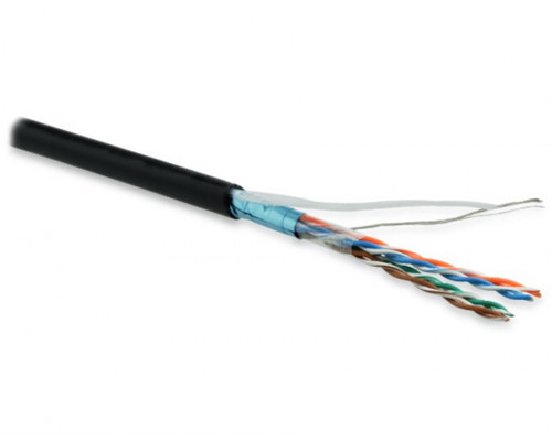 Кабель витая пара Hyperline FUTP4-C5E-P26-IN-LSZH, LSZH (нг(A)-HF), F/UTP, кат. 5е, проводник Ø 0,48мм, 100м, коробка, тип прокладки: внутри зданий, ц