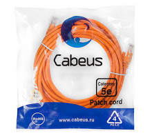 Патч-корд Cabeus PC-UTP-RJ45-Cat.5e-5m-OR Кат.5е 5 м оранжевый