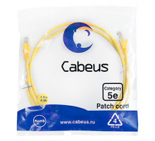 Патч-корд Cabeus PC-UTP-RJ45-Cat.5e-1.5m-YL-LSZH Кат.5е 1.5 м желтый
