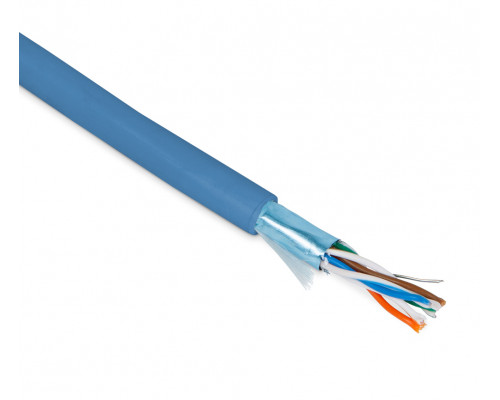 Кабель витая пара Hyperline FUTP4-C5E-P26-IN-PVC, PVC, F/UTP, кат. 5е, проводник Ø 0,48мм, 305м, коробка, тип прокладки: внутри зданий, цвет: синий