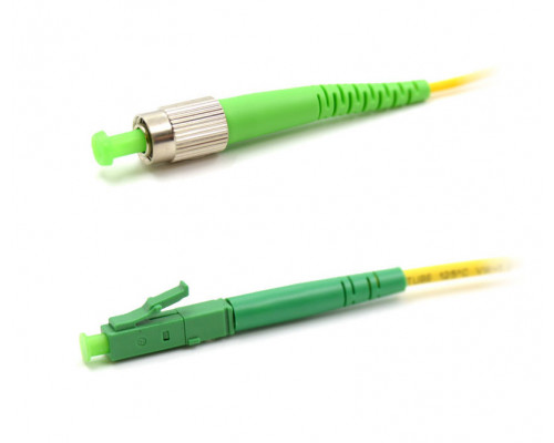 Комм. шнур оптический Hyperline, Simplex FC/LC (APC), OS2 9/125, LSZH, 10м, Ø 2мм, зелёный хвостовик, цвет: жёлтый