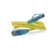 Шнур комм. Hyperline, кат. 6, неэкр., U/UTP, RJ45/RJ45, LSZH, AWG24 1м, жёлтый