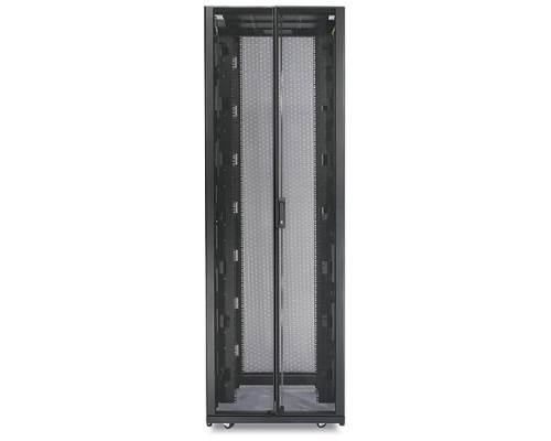 Шкаф серверный напольный APC NetShelter SX, IP20, 42U, 1991х750х1070 мм (ВхШхГ), дверь: перфорация, боковая панель: сплошная съемная, цвет: чёрный