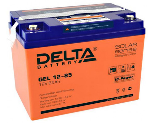 Аккумулятор для ИБП Delta Battery GEL, 260х168х219 мм (ВхШхГ),  необслуживаемый электролитный,  12V/85 Ач, цвет: жёлтый, (GEL 12-85)