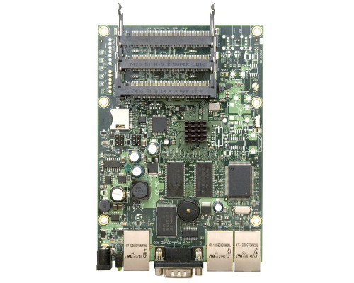 Маршрутизатор Mikrotik, портов: 3, 105х154 мм (ШхГ), бескорпусный, слоты MiniPCI 3шт, RB433AH