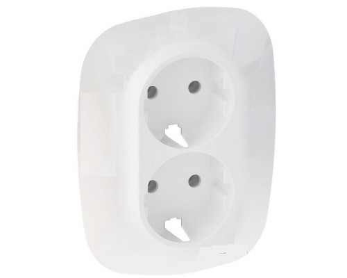 Лиц. панель розеточная Legrand Valena Allure, 2х Schuko, 157х86 мм (ВхШ), плоская, для двойной розетки 2К+3, цвет: белый (LEG.754955)