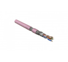 Кабель витая пара Hyperline SFUTP4-C5E-P26-IN-PVC, PVC, SF/UTP, кат. 5е, проводник Ø 0,48мм, 305м, тип прокладки: внутри зданий, цвет: розовый