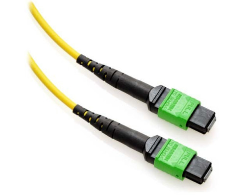 Комм. шнур оптический Hyperline, MPO/MPO, OS2 9/125, LSZH, 2м, чёрный хвостовик, цвет: жёлтый