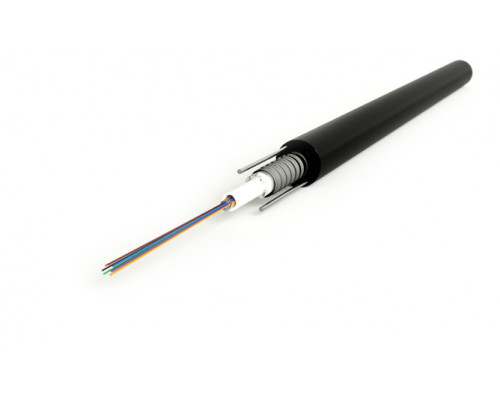 Кабель ВО Hyperline Loose tube,  4хОВ, OM1 62,5/125, PE, Ø 8,1мм, снаружи зданий в грунт, бронированный, цвет: чёрный