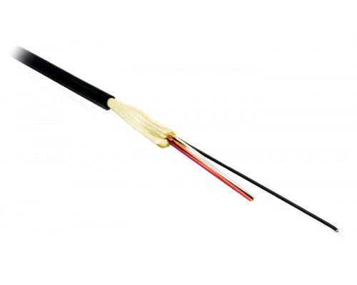 Кабель ВО Hyperline Tight Buffer,  2хОВ, SMF-28 9/125, LSZH, Ø 4,5мм, универсальный, диэлектрический, цвет: чёрный