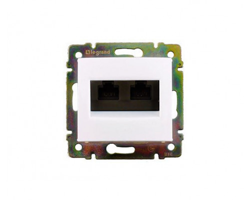 Розетка в сборе Legrand Valena, 2xRJ45, кат. 5е, экр., внутренняя, цвет: белый, (LEG.774231)