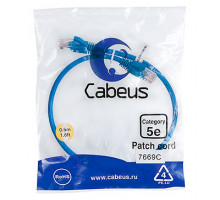 Патч-корд Cabeus PC-UTP-RJ45-Cat.5e-0.5m-BL Кат.5е 0.5 м синий