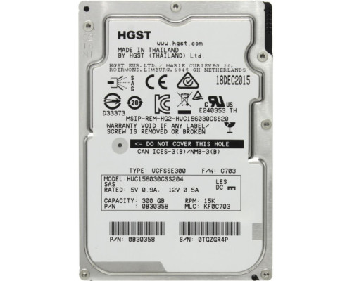 Жесткий диск HGST Ultrastar C15K600 300 Гб SAS 2.5&quot;, HUC156030CSS204