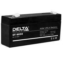 Аккумулятор для ИБП Delta Battery DT, 67х33х125 мм (ВхШхГ),  Необслуживаемый свинцово-кислотный,  6V/3,3 Ач, цвет: чёрный, (DT 6033 (125мм))