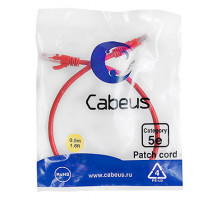Патч-корд Cabeus PC-UTP-RJ45-Cat.5e-0.5m-RD-LSZH Кат.5е 0.5 м красный