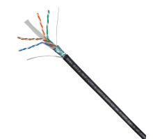 Кабель витая пара BNH, LSZH-UV (нг(A)-HF), F/UTP, кат. 6, проводник Ø 0,57мм, 305м, бухта, тип прокладки: снаружи зданий, цвет: чёрный