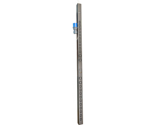 Блок силовых розеток Eurolan, IEC 60320 С13 х 20, IEC 60320 С19 х 4, вход IEC 320 C13, шнур 3 м, 1592х44х80 мм (ВхШхГ), 32А, чёрный