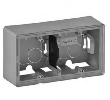 Коробка открытого монтажа Legrand Valena Life, внешняя, 89х160х44,8 мм (ВхШхГ), с крепежными винтами, 2 модуля, цвет: алюминий