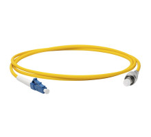 Комм. шнур оптический Lanmaster, Simplex LC/FC (APC/UPC), OS2 9/125, LSZH, 10м, синий хвостовик, цвет: жёлтый