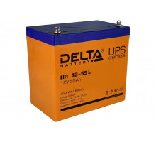 Аккумулятор для ИБП Delta Battery HR, 213х138х229 мм (ВхШхГ),  Необслуживаемый свинцово-кислотный,  12V/55 Ач, цвет: оранжевый, (HR 12-55 L)