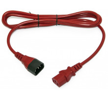 Шнур для блока питания Hyperline, IEC 320 C13, вилка IEC 60320 С14, 0.5 м, 10А, провода 3 х 0,75 кв. мм, цвет: красный