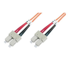 Комм. шнур оптический Hyperline, Duplex SC/SC, OM2 50/125, LSZH, 2м, Ø 2мм, серый хвостовик, цвет: оранжевый