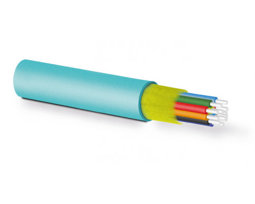 Кабель ВО Hyperline Multi Tube,  12хОВ, OM3 50/125, LSZH, Ø 3мм, внутри зданий, диэлектрический, цвет: голубой