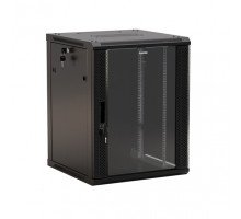 Шкаф телекоммуникационный настенный Hyperline TWB, 19&quot;, 6U, 367х600х450 мм (ВхШхГ), дверь: стекло, разборный, цвет: чёрный