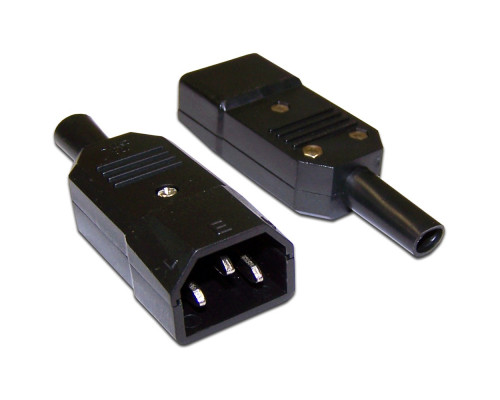 Вилка Lanmaster, вилка IEC 60320 С14, 10А, разборная, цвет: чёрный