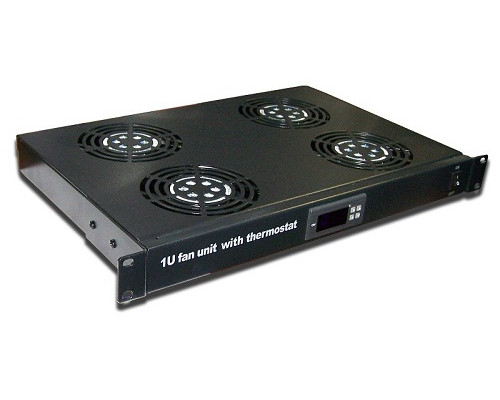 Вентиляторный модуль TWT, с подшипником скольжения, 220V, 482,6х294 мм (ШхГ), вентиляторов: 4, для шкафов, цвет: чёрный