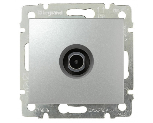 Розетка в сборе Legrand Valena, 1x TV/R/SAT, внутренняя, цвет: алюминий, (LEG.770129)