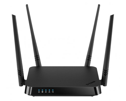 Маршрутизатор D-Link, портов: 5, LAN: 4, WAN: 1, скорость мб/с: 1 167, антенн: 4, USB: Да, 48х132х181 мм (ВхШхГ), цвет: чёрный, DIR-825/RU/I1A