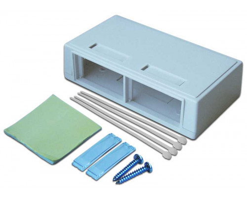 Коробка для наст. монтажа Lanmaster, 2 модуля, 130х70х33 мм (ВхШхГ), цвет: белый
