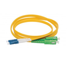 Комм. шнур оптический ITK, Duplex SC/LC (APC/APC), OS2 9/125, LSZH, 50м, синий/зеленый хвостовик, цвет: жёлтый