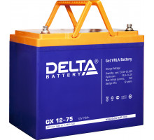 Аккумулятор для ИБП Delta Battery GX, 215х166х258 мм (ВхШхГ),  необслуживаемый электролитный,  12V/75 Ач, цвет: синий, (GX 12-75)