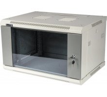 Шкаф телекоммуникационный настенный TWT PRO, 19&quot;, 27U, 1302х600х600 мм (ВхШхГ), дверь: стекло, разборный, цвет: серый