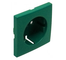 Лиц. панель розеточная Efapel Logus90, 1х 2к+З, плоская, шторки, цвет: зелёный (90632 TVD)