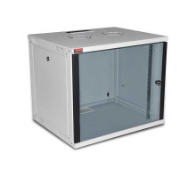 Шкаф телекоммуникационный настенный Lande EURObox, 19", 12U, 596х540х450 мм (ВхШхГ), дверь: стекло, цвет: серый