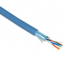 Кабель витая пара Hyperline FUTP4-C5E-P26-IN-PVC, PVC, F/UTP, кат. 5е, проводник Ø 0,48мм, 100м, коробка, тип прокладки: внутри зданий, цвет: синий