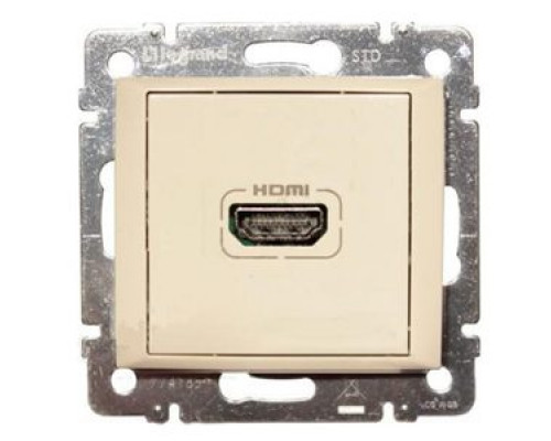 Розетка в сборе Legrand Valena, 1x HDMI, кат. 5е, экр., внутренняя, 51х58 мм (ВхШ), цвет: слоновая кость, (LEG.774185)