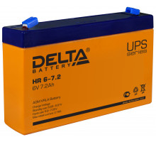 Аккумулятор для ИБП Delta Battery HR, 100х34х151 мм (ВхШхГ),  Необслуживаемый свинцово-кислотный,  6V/7,2 Ач, цвет: оранжевый, (HR 6-7.2)