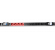 Верт блок розеток Rem-3x32, 3 фазы 32A, 6 авт, инд, 12 S, 18 C13, 3 C19, 1820мм, вх IEC 309, шнур 3м
